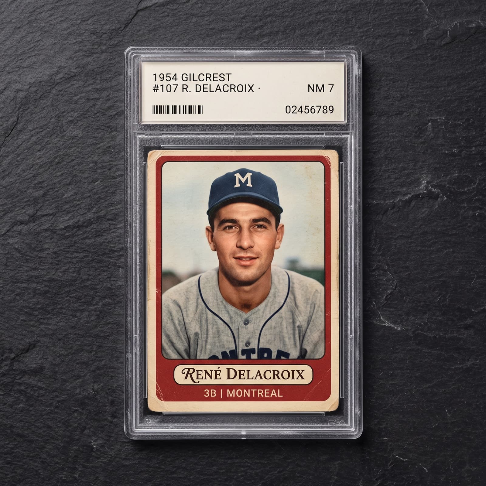 1954 Gilcrest #107 — Roy Delacroix — graded SGC 7