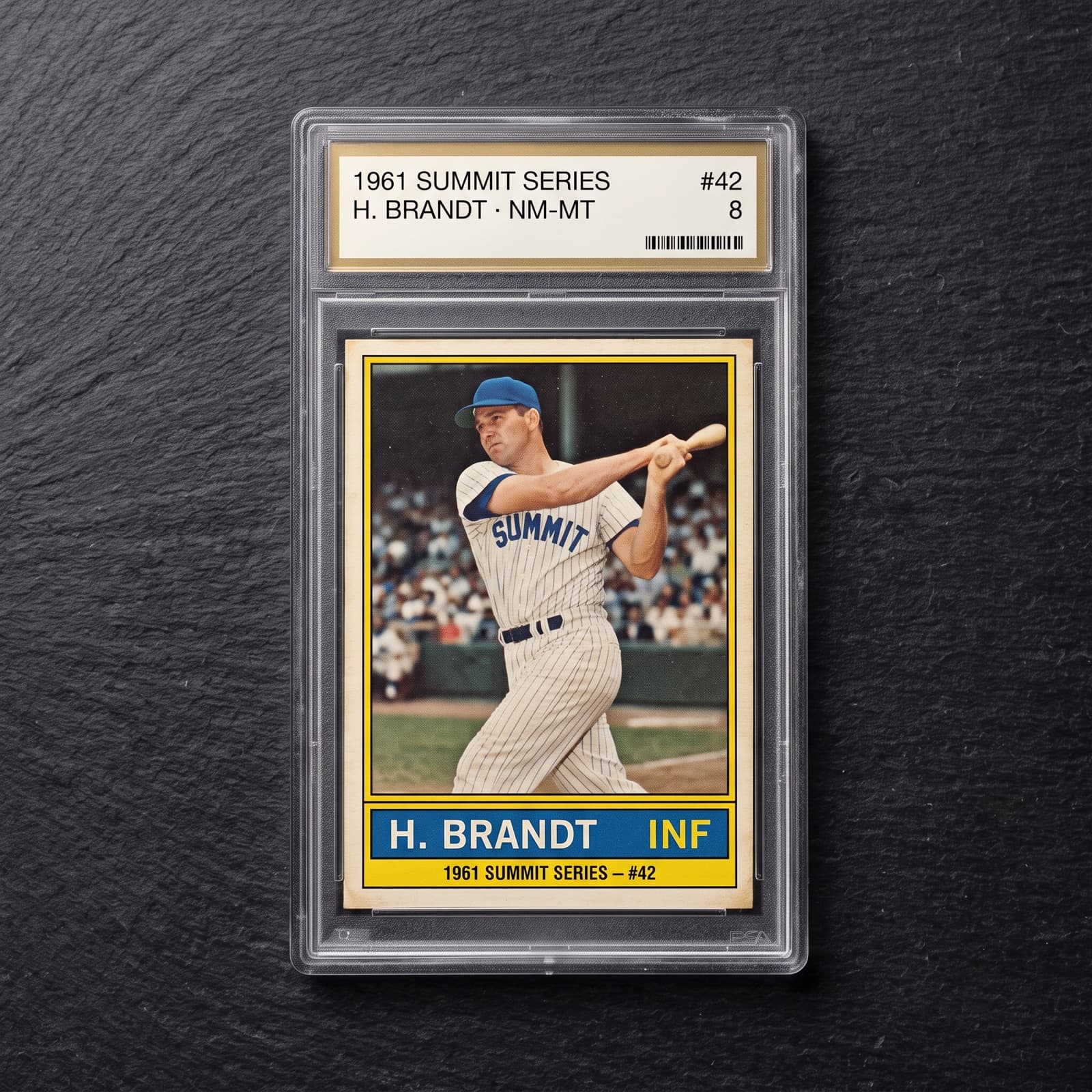 1961 Summit Series #42 — Hollis Brandt — graded PSA 8