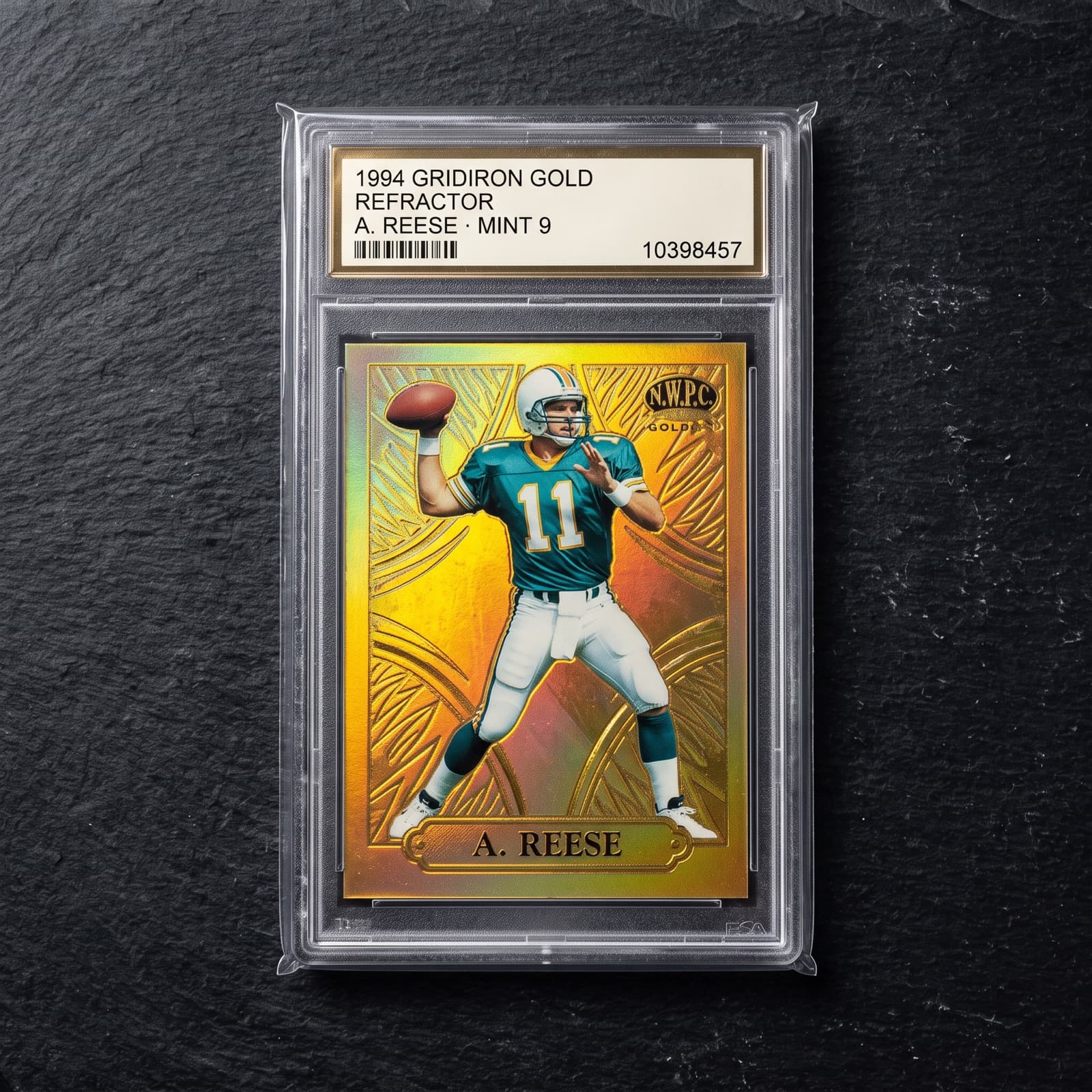 1994 Gridiron Gold Refractor — Anthony Reese, graded BGS 9, in its holder