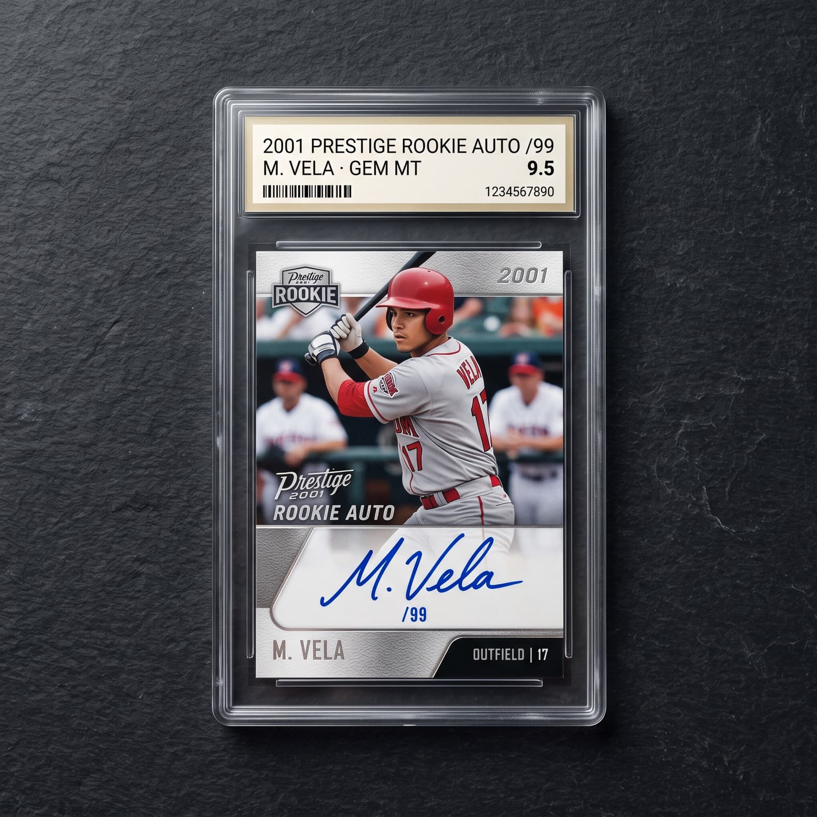 2001 Prestige Rookie Auto /99 — Marcus Vela — graded BGS 9.5