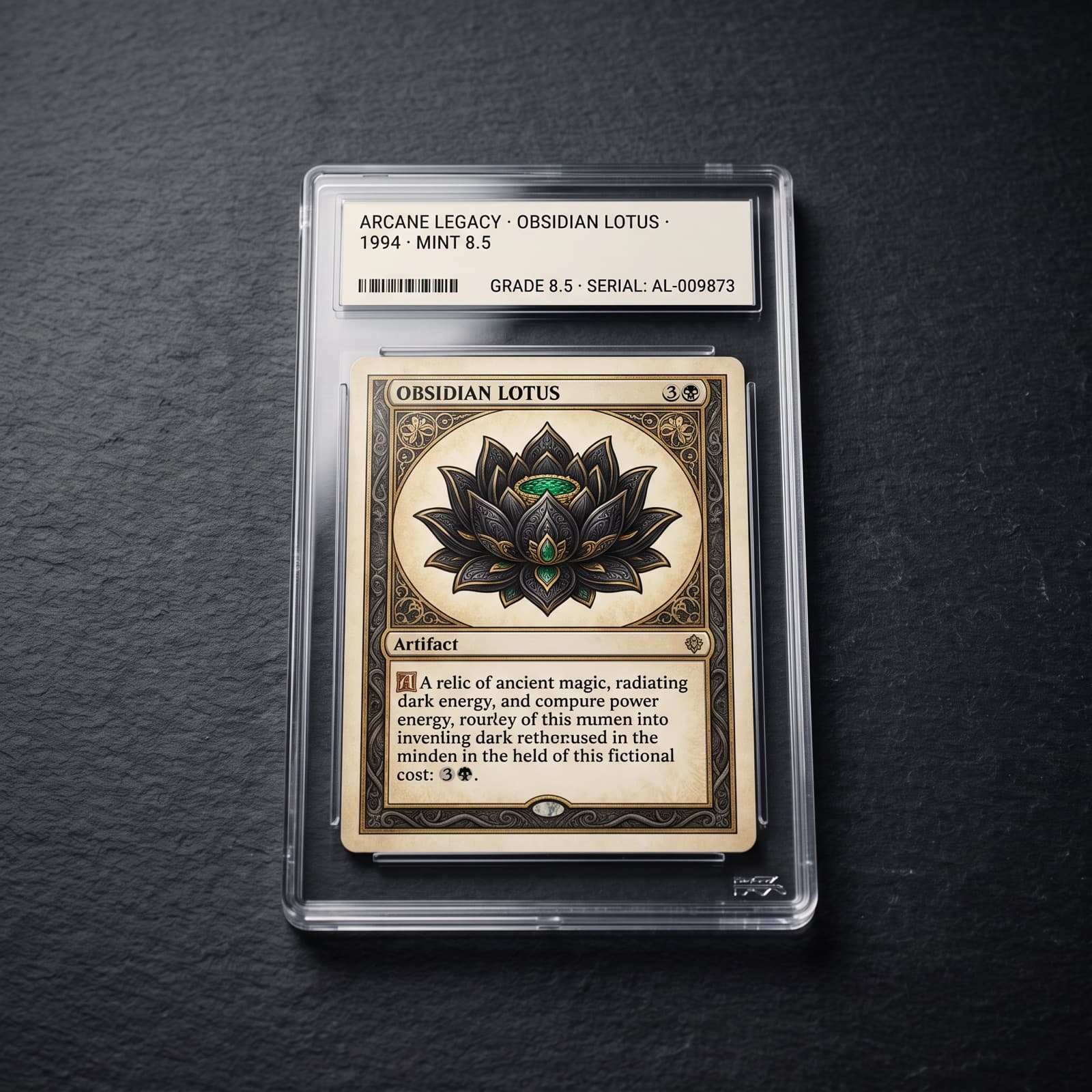 1994 Arcane Legacy — Obsidian Lotus, graded BGS 8.5, in its holder
